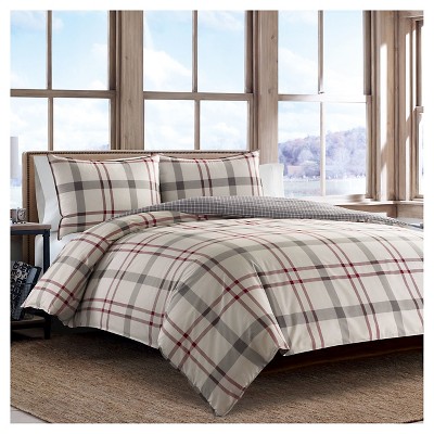 Eddie Bauer Womens' Holiday Family Sleep Set-Red/Black/Gray Buffalo Check  Moose Logo Size Large 