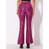 INSPIRE CHIC Women's Sparkle Sequin Stretch High Waist Shiny Flare Bottoms Pants - 3 of 4
