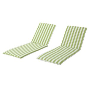 Christopher Knight Home Salem Outdoor Water Resistant Fabric Chaise Lounge Cushions (Set of 2) - 1 of 4