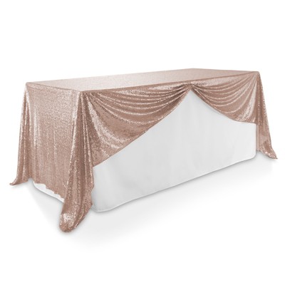 Rose Gold Sequin Tablecloth for Weddings and Parties