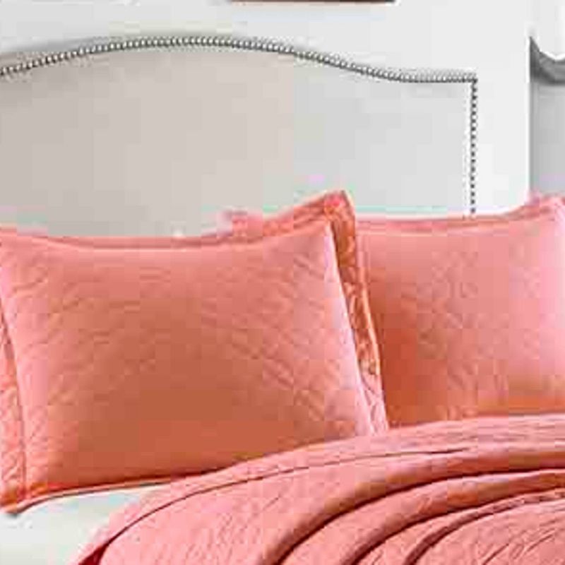 Solid Reversible Quilt Set Coral - Laura Ashley, 4 of 9