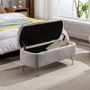 39" Modern Upholstered Storage Bench with Gold Legs, Faux Fur Entryway or Bedroom Ottoman-3irtyhousy - 3 of 4