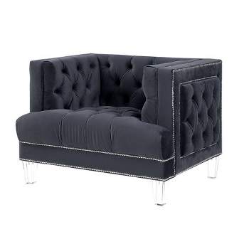 41" Ansario Chair Black Velvet - Acme Furniture