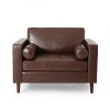 GDFStudio Hixon Contemporary Faux Leather Tufted Club Chair with Bolster Pillows - 2 of 4