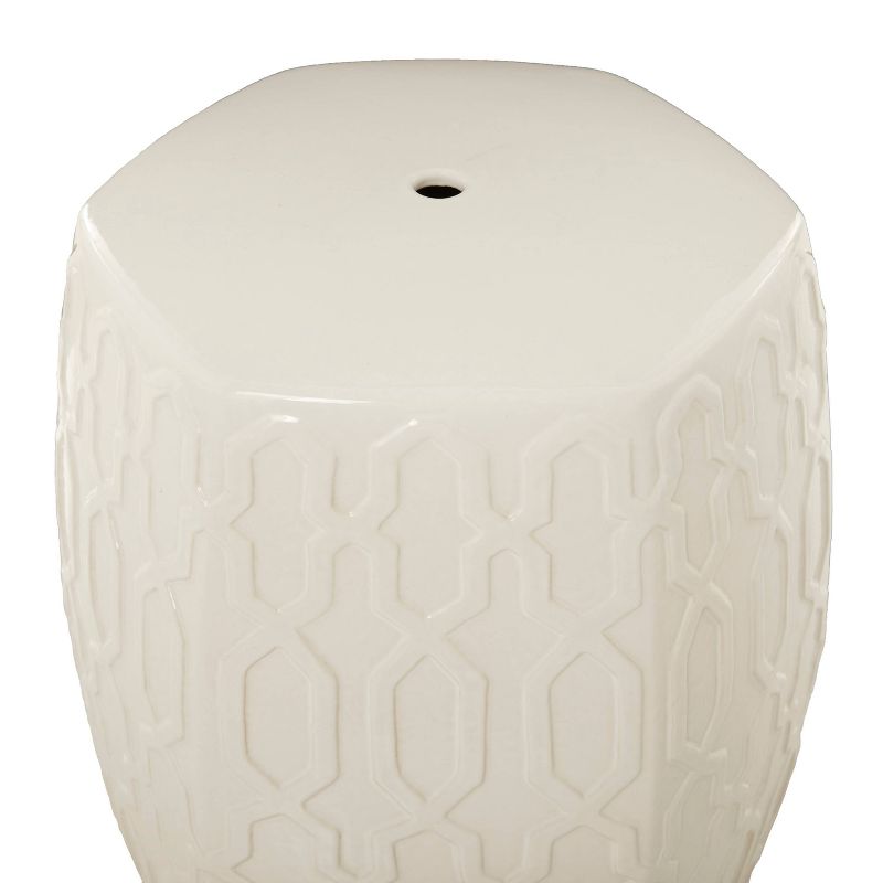 Contemporary Ceramic Geometric Accent Table Cream - Olivia &#38; May, 5 of 9