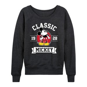 Women's - Disney - Mickey Classic 1928 Lightweight French Terry Wide Neck Long Sleeve Shirt - 1 of 4
