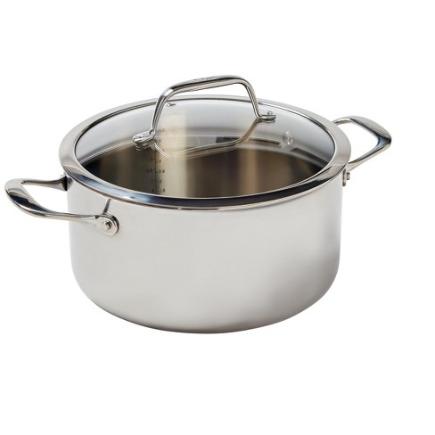 T-fal Pro Tri-Ply Stainless Steel Cookware, 6 Quart Dutch Oven with Lid, Silver - image 1 of 4