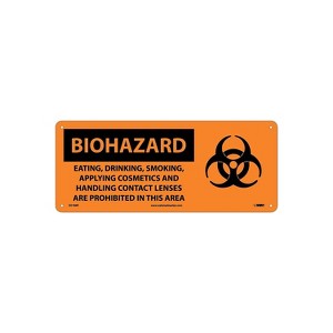 National Marker Biohazard; Eating Drinking Smoking Applying Cosmetics.. (W/Graphic) 7X17 Rigid - 1 of 1