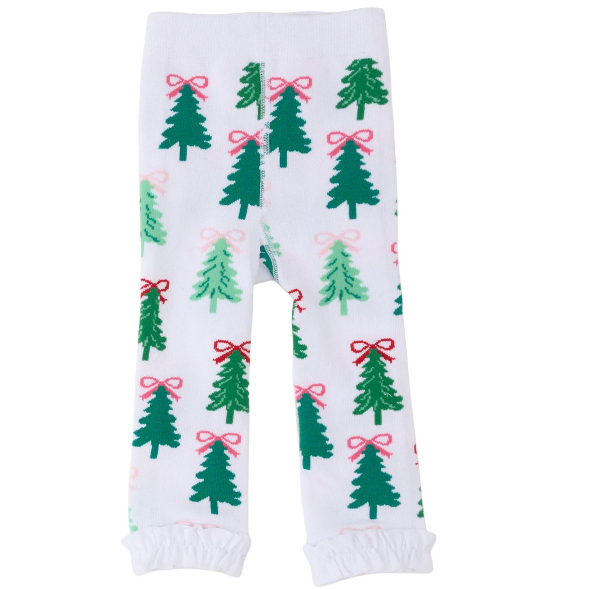 RuffleButts Holiday Patterned Footless Ruffle Tights