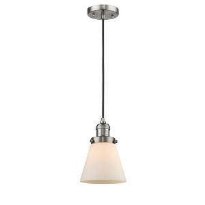 Cone - 1 Light Cord Hung Mini Pendant In Industrial Style-8 Inches Tall and 6 Inches Wide - 1 of 1