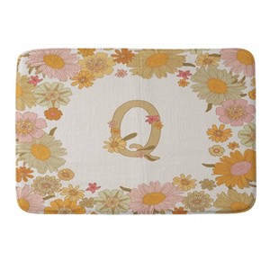 Deny Designs Iveta Abolina Retro Florals 70s Memory Foam Bath Mat Cream - 1 of 4