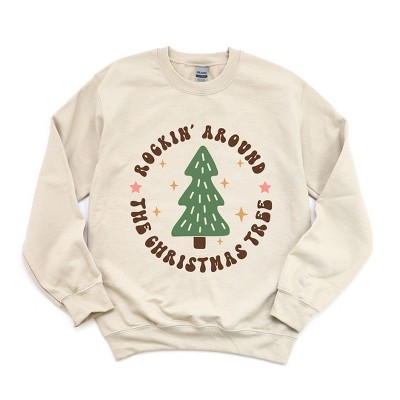 Simply Sage Market Women's Graphic Sweatshirt Retro Rockin' Around Tree