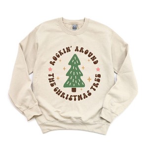 Simply Sage Market Women's Graphic Sweatshirt Retro Rockin' Around Tree - 1 of 4