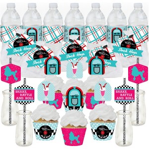 Big Dot of Happiness 50’s Sock Hop - 1950s Rock N Roll Party Favors and Cupcake Kit - Fabulous Favor Party Pack - 100 Pieces - 1 of 4