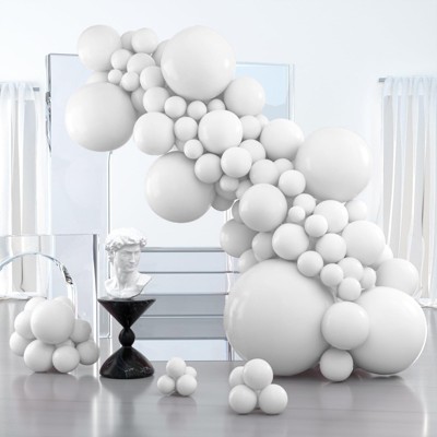 PartyWoo Balloons White Matte 36 18 12 10 5 Inch 127 pcs