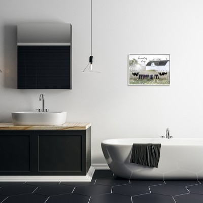 White Framed Rural Cows Meadow Canvas Print, 20 x 16