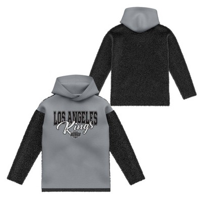 NHL Los Angeles Kings Girls' Faux Fur Long Sleeve Hooded Sweatshirt