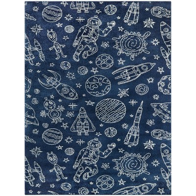 7'x5' Rockets and Planets Rug Blue - Balta Rugs