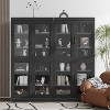 Dovelina Wood Decorative Bookshelf Bookcase with Glass Doors and Adjustable Partitions (Set of 4) - 2 of 4