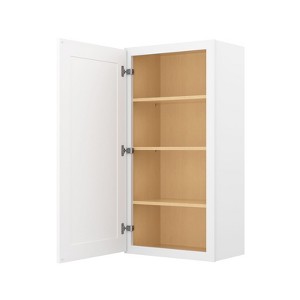 HOMLUX Easy-DIY 12 in D x 42 in H in Shaker White Ready to Assemble Wall Kitchen Cabinet 1 Door-3 Shelves - 1 of 4