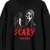 Ghostface Scary Mask Men's Black Crew Neck Sweatshirt - 3 of 3