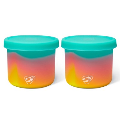 Silipint: Silicone 10oz Lidded Bowls: 2 Pack Aurora - Unbreakable, Flexible