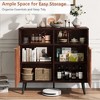 51.2"/31.5" Sideboard Buffet Cabinet with 3 Drawers, Farmhouse Kitchen Wooden Cabinet with Storage, Gorgeous Burl Texture, Coffee Bar Cabinet - 3 of 4