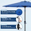 TackView 9FT Patio Market Umbrella with Crank Handle, Outdoor Table Octagon Umbrella with 8 Steel Ribs for Yard Poolside Deck - 4 of 4