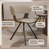 LeisureMod Upholstered Dining Chair in Leather/Velvet Poplar Wood Frame Nymia Series - 4 of 4