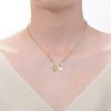 14k Gold Plated Sterling Silver Double Heart Cable Chain Necklace with Sparkling Cubic Zirconia Accents - 2 of 2