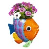Evergreen Metal fish planter Green, Blue ,Pink - 4 of 4