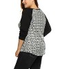 Agnes Orinda Women's Plus Size Floral Animal Print Stripe Raglan Long Sleeve Blouses - 4 of 4