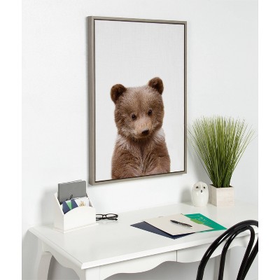 Sylvie Baby Bear Framed Canvas Print for Nursery