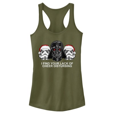 Juniors Womens Star Wars Christmas Empire Lack of Cheer Racerback Tank Top
