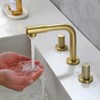 Cobbe Double Handle Bathroom Sink Faucet Spout 360 Degree Swivel 3-Hole 8 Inch Widespread Faucet Brushed Gold - 3 of 4