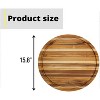 5 Pcs Round Wood Cutting Board,Wooden Serving Board with Groove Kitchen Chopping Boards for Pizza, Bread, Cheese, Charcuterie, Fruit, Vegetables - 4 of 4