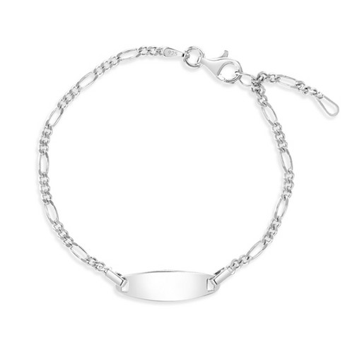 925 Sterling Silver 6 inch Traditional Chain Charm Bracelet for Young Girls and Boys, Girl's