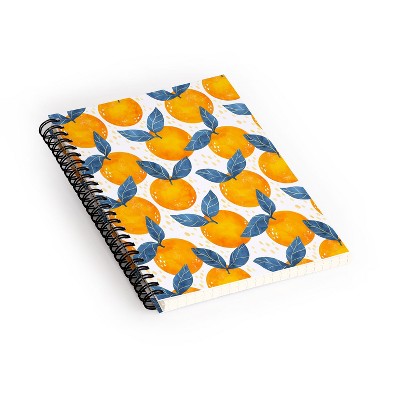 Avenie Cyprus Oranges Blue And Orange Spiral Notebook - Deny Designs