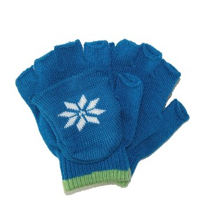 CTM Kids' Stretch Convertible Fingerless Winter Gloves, Royal - 1 of 2
