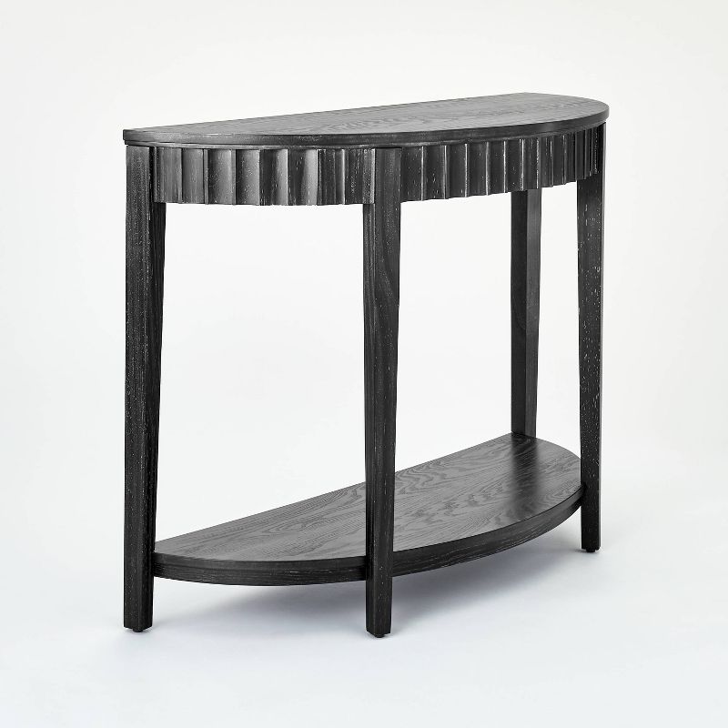 Thousand Oaks Wood Scalloped Demilune Console Black - Threshold&#8482; designed with Studio McGee, 1 of 8