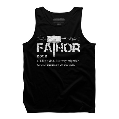 Men's Design By Humans Viking Mightier Hero Fa-Thor Dad By EijhaBuddha Tank Top