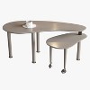 Homy Casa 360° Rotating Coffee Table with 2-Tier MDF Top and Rubberwood Legs, Modern Adjustable Accent Table for Living Room - 2 of 4