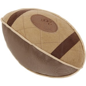 Pet Life Pugskin Durable Oxford Nylon and Mesh Plush Squeaky Football Dog Toy - 1 of 1