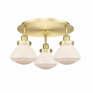 Olean - 3 Light Flush Mount In Art Deco Style-8 Inches Tall and 18.25 Inches Wide - 1 of 1