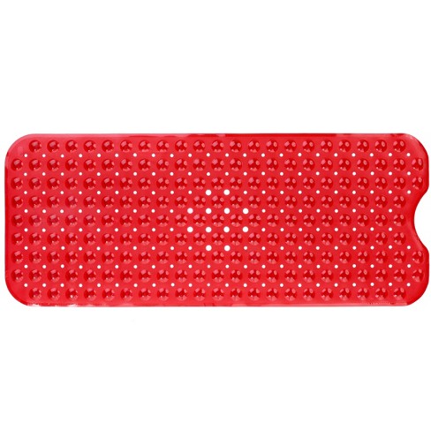 Xl Non-slip Bathtub Mat With Drain Holes Red - Slipx Solutions : Target