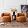 KINWELL 100% Top Grain Genuine Leather Swivel Armchair, Set of 2 Brand: KINWELL - 3 of 4
