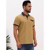 INSPIRE CHIC Men's Golf Short Sleeve Western Retro Stretch Color-Block Business Polo Shirt - 4 of 4