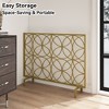 Famapy Gold Geometric Iron Fireplace Screen Classic & Modern Fireplace Guard Fire Door Heat-Resistant Mesh Decorative & Protective - 4 of 4
