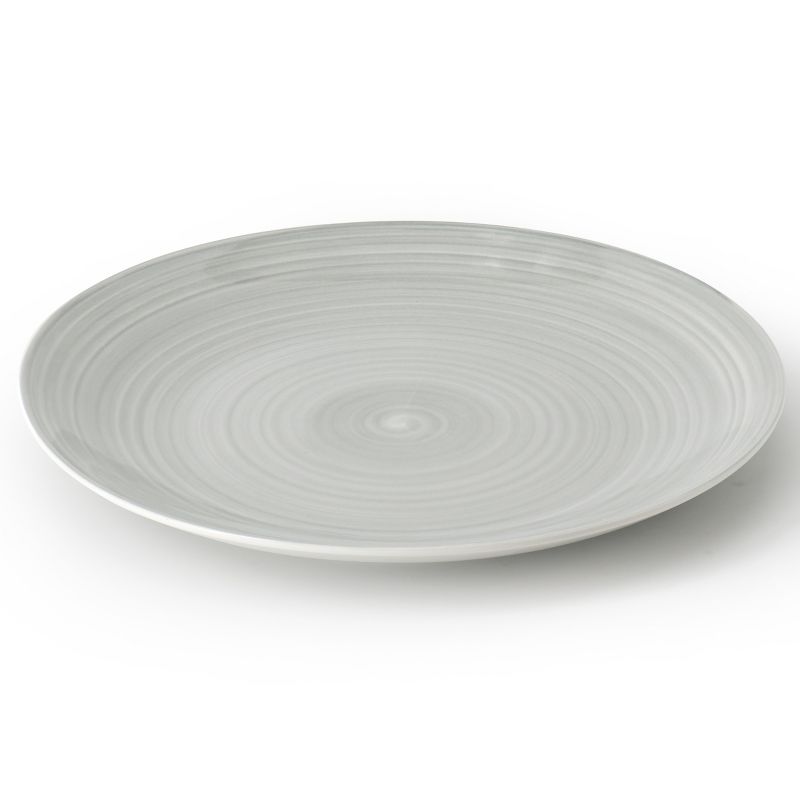 Hometrends Crenshaw 4 Piece 10.25 Inch Round Ceramic Dinner Plate Set in Grey, 2 of 7