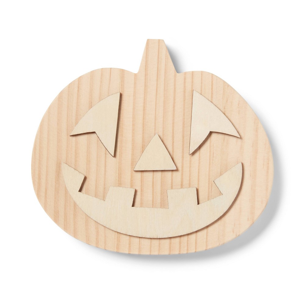 Halloween Craft Jack-O-Lantern Wood Base - Mondo Llama™
